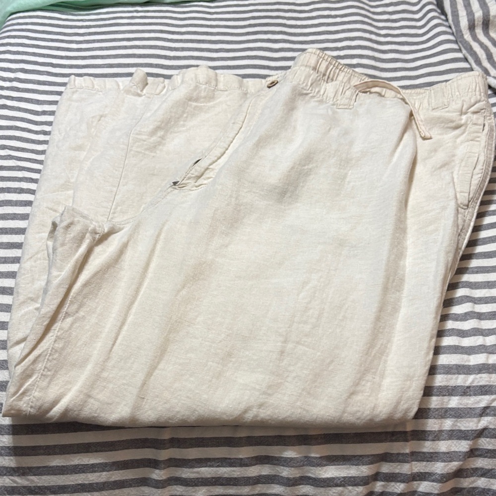 Men's Linen Cream Pants 44/30